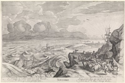 november (titel på objekt) De tolv måneder (serietitel) af Jacob Matham
