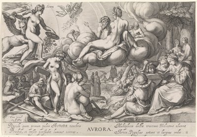 Morgen (Aurora) Avrora (titel på objekt) De fire gange på dagen (serietitel) af Jacob Matham