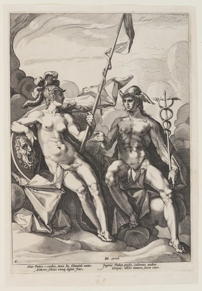 Pallas Athena og Merkur af Jacob Matham