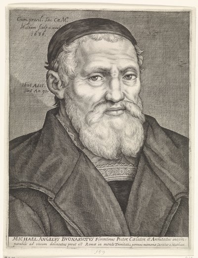 Portræt af Michelangelo af Jacob Matham