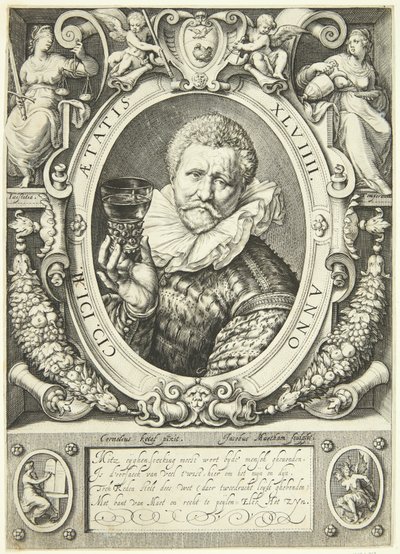 Portræt af Vincent Jacobsz. Coster af Jacob Matham
