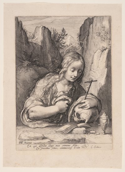 Den hellige Maria Magdalene angrer af Jacob Matham
