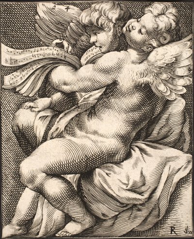 To Putti synger af Jacob Matham