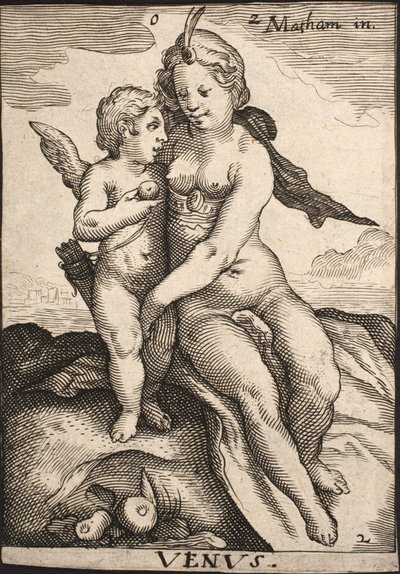 Venus og Amor af Jacob Matham