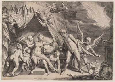 Venus og Mars opdaget af Apollo af Jacob Matham