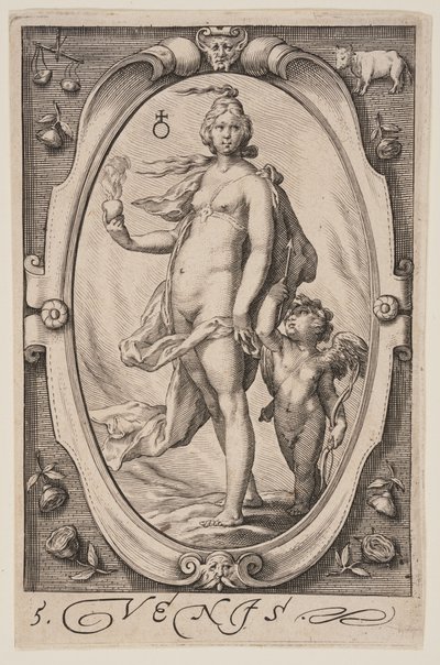 Venus, fra De syv planeter af Jacob Matham
