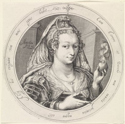 Venus med et brændende hjerte Venus, Bacchus og Ceres (serietitel) af Jacob Matham