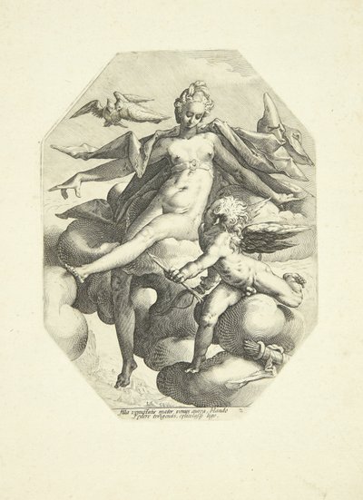 Venus og Amor af Jacob Matham