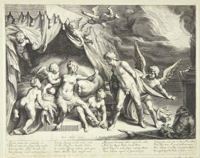 Venus og Mars opdaget af Apollo af Jacob Matham