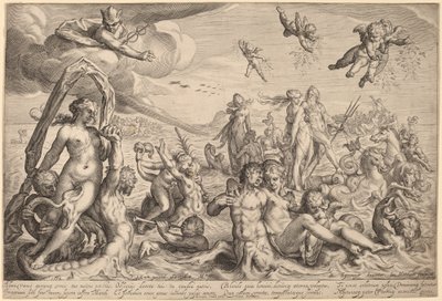 Neptuns og Thetis triumf af Jacob Matham, after Bartholomaeus Spranger