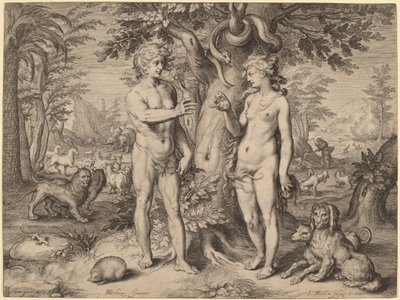 Menneskets Fald af Jacob Matham, after Hendrik Goltzius