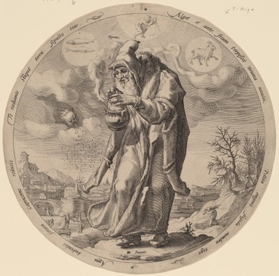 Vinter af Jacob Matham after Hendrik Goltzius