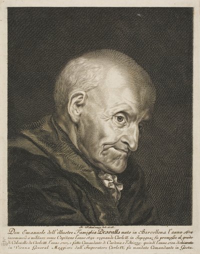 Portræt af Don Emanuel Desvalls af Jacob Matthias Schmutzer