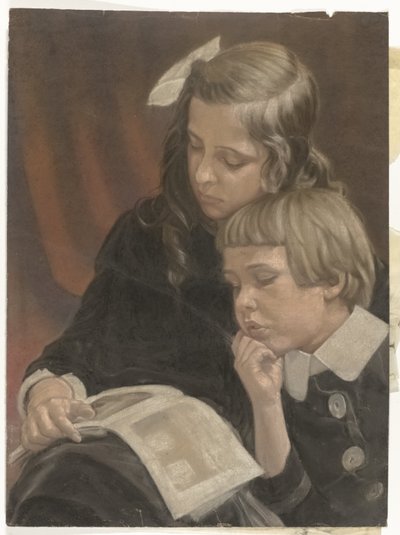 Portret van Mies en Co Merkelbach af Jacob Merkelbach