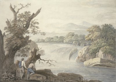 Falls near Terni (wc, pen & blæk over grafit på lagt papir) af Jacob More