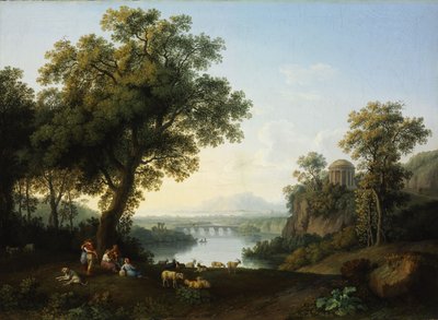 Riverside landskab af Jacob Philipp Hackert