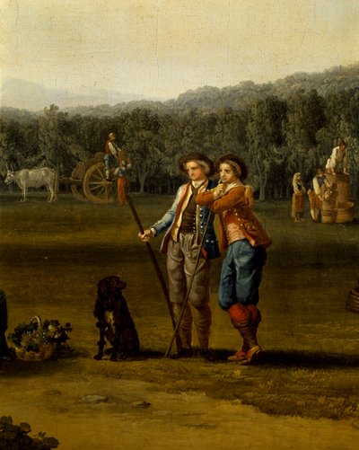 Høst i Carditello, af Jacob Philipp Hackert, detaljer af Jacob Philippe Hackert
