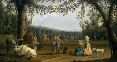 De kongelige prinser ved høsten på Carditello Estate af Jacob Philippe Hackert
