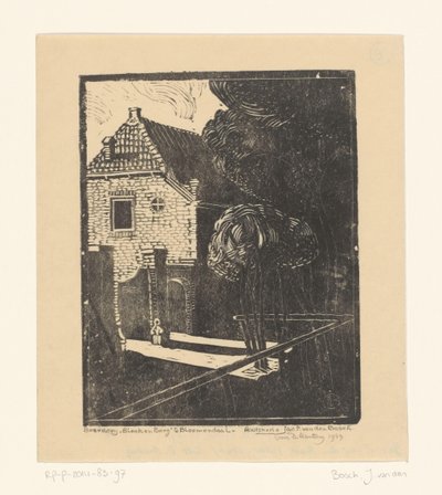 Gård Beek en Berg i Bloemendaal af Jacob Pieter van den Bosch (signed by artist)