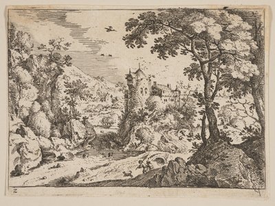Vandløb mellem Rocky Hillside og Castle, fra Landskaber af Jacob Savery I