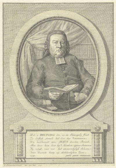 Portræt af Hermanus Adrianus Bruining af Jacob Schwartzenbach