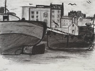 Tenby, 1994 (kul på papir) af Jacob Sutton