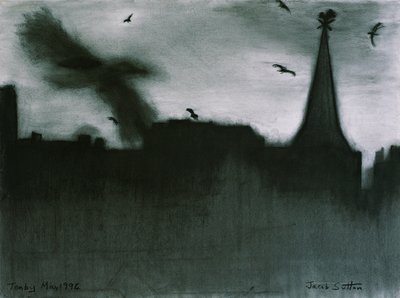 Tenby, 1994 (kul på papir) af Jacob Sutton