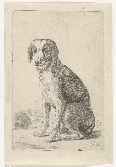 Siddende hund med halsbånd Hunde (serietitel) af Jacob Toorenvliet