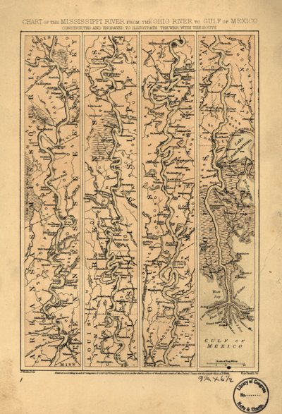 Kort over Mississippi-floden fra Ohio-floden til Den Mexicanske Golf LOC 99447139 af Jacob Wells