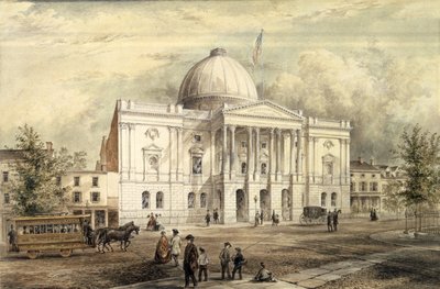 County Court House, Brooklyn, 1863 (wc på papir) af Jacob Wells