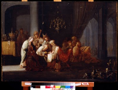 Omskæring (Omskæringen). Maleri af Jacob Willemsz de Wet, den ældre (ca. 1630-efter 1675). Olie på træ, 91 x 64 cm. Hollandsk kunst, barokstil. Far Eastern Museum, Khabarovsk. af Jacob Willemsz de (c.1630 after 1675) Wet