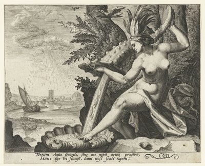 Elementet vand Aqua (titel på objekt) De fire elementer (serietitel) af Jacob de Gheyn (II) (attributed to)