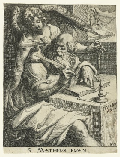 Evangelist Mattheus De fire evangelister (serietitel) af Jacob de Gheyn (II) (workshop of)