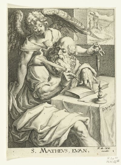 Evangelist Mattheus De fire evangelister (serietitel) af Jacob de Gheyn (II) (workshop of)