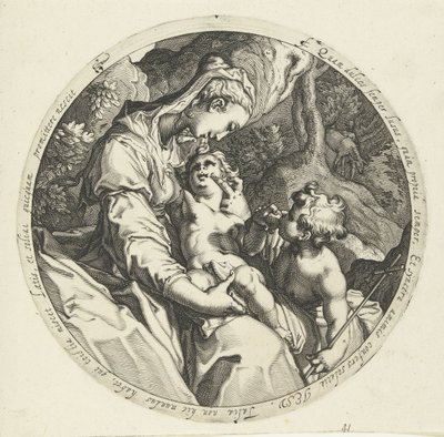Maria med Kristusbarn og Johannes Døberen af Jacob de Gheyn (II) (workshop of)