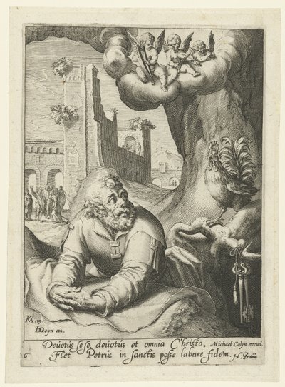 Peter som en angrende synder Otte angrende syndere fra Det Gamle og Nye Testamente (serietitel) af Jacob de Gheyn (II) (workshop of)