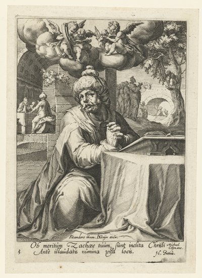 Zakæus som en angrende synder Otte angrende syndere fra Det Gamle og Nye Testamente (serietitel) af Jacob de Gheyn (II) (workshop of)