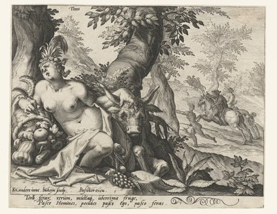 Grundstoffet jord Terra (titel på objekt) De fire elementer (serietitel) af Jacob de Gheyn (II)