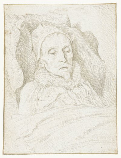 Portræt af prins Maurice på hans dødsleje af Jacob de Gheyn (II)