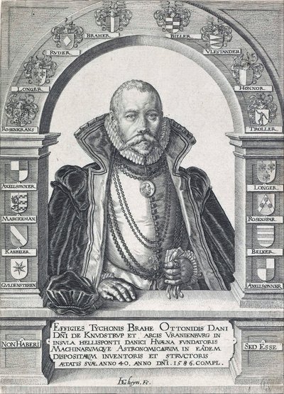 Portræt af Tycho Brahe 1546 - 1601, pub. 1586. af Jacob de Gheyn