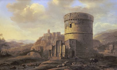 Romersk landskab: Cecilia Metellas grav af Jacob de Heusch