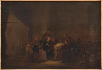 Judas kaster sølvstykkerne ned i templet af Jacob de Wet d.Æ.