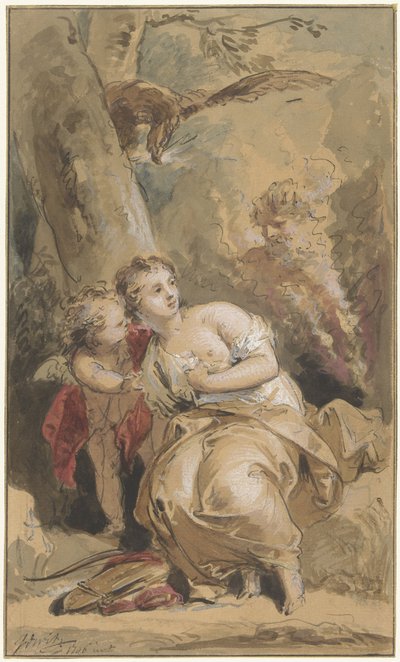 Callisto, Amor og Jupiter med ørnen af Jacob de Wit