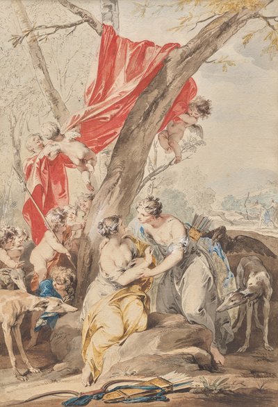 Jupiter (forklædt som Diana) og Callisto af Jacob de Wit