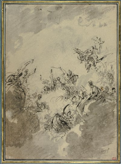 Undersøgelse for Herkules apoteose af Jacob de Wit