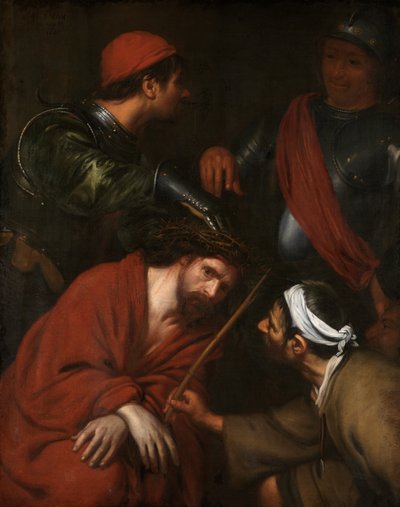 Kristus kronet med torne (olie på lærred) af Jacob van Oost