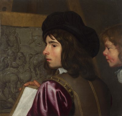 To drenge før et staffeli, ca. 1645 af Jacob van Oost the Elder