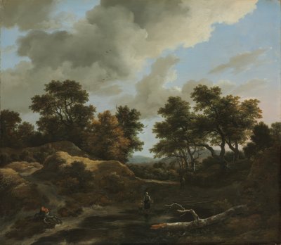 Skovklædt og bakket landskab af Jacob van Ruisdael