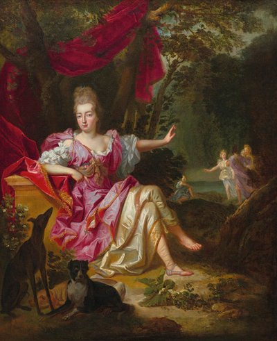 "Portræt af en kvinde som Diana af Jacob van Schuppen