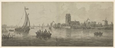 Udsigt over Dordrecht fra sydvest af Jacob van Strij